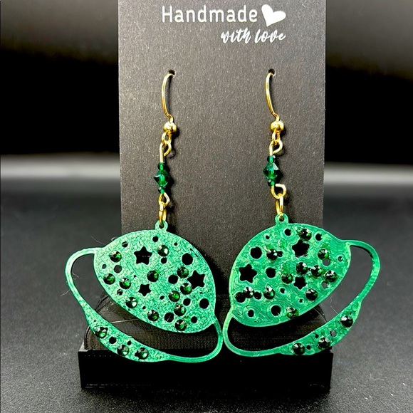 Green Planet Earrings - Picture 1 of 6